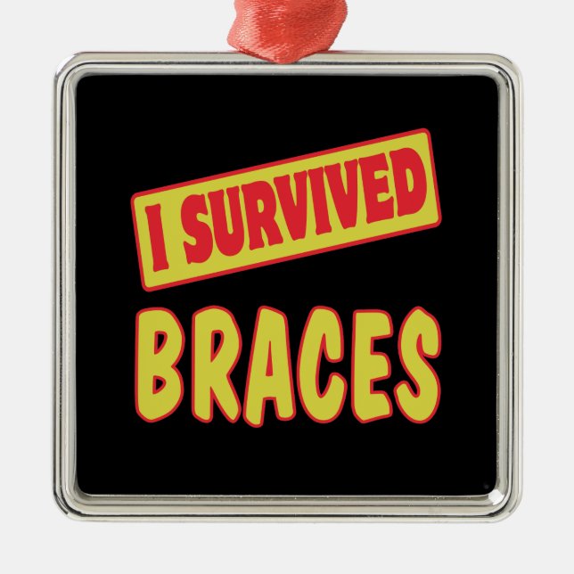 JAG ÖVERLEVDE BRACES JULGRANSPRYDNAD METALL (Framsidan)