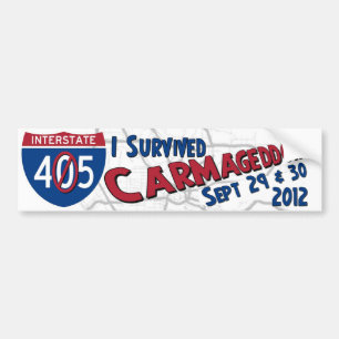 Jag överlevde Carmageddon II - stängning 405 Bildekal