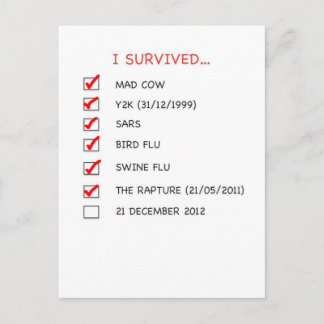 Jag Överlevde checklista Vykort