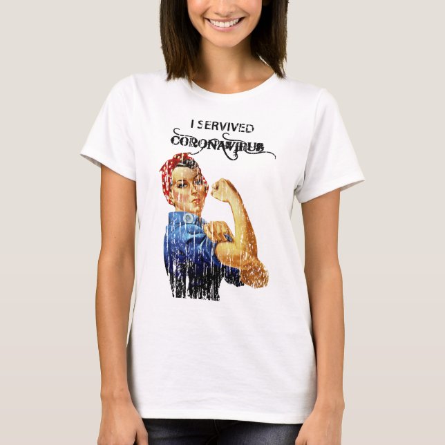 Jag Överlevde Coronavirus Quarantine T Shirt (Framsida)