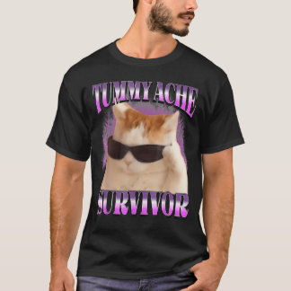 Jag överlevde dagens magont katt meme rolig t shirt