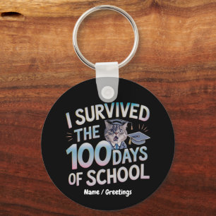 Jag överlevde de 100 dagarna i skolan - Firar 100  Nyckelring