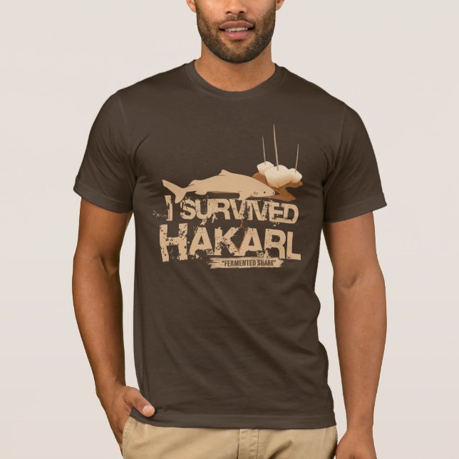 Jag överlevde den Hákarl T-tröja Tee (Framsida)