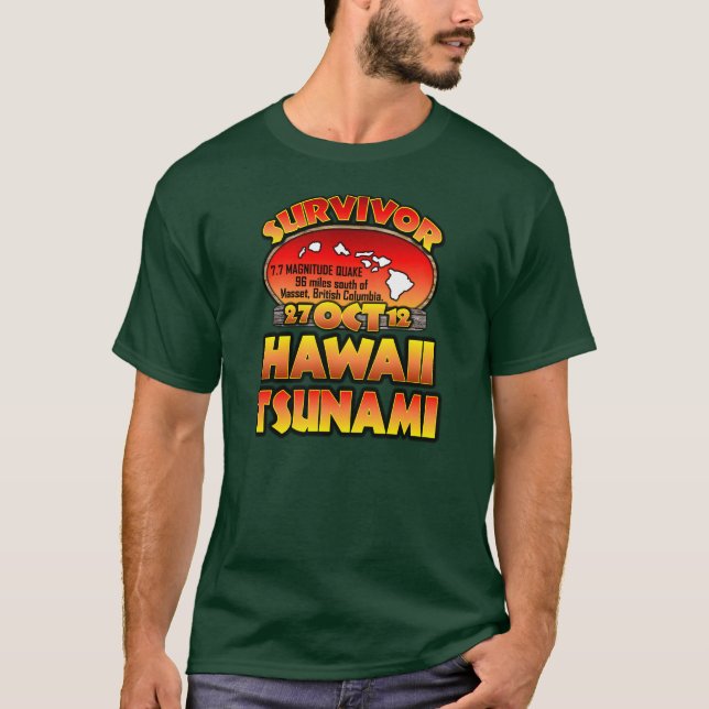 Jag överlevde den Hawaii tsunamien 27 Oktober 2012 T Shirt (Framsida)