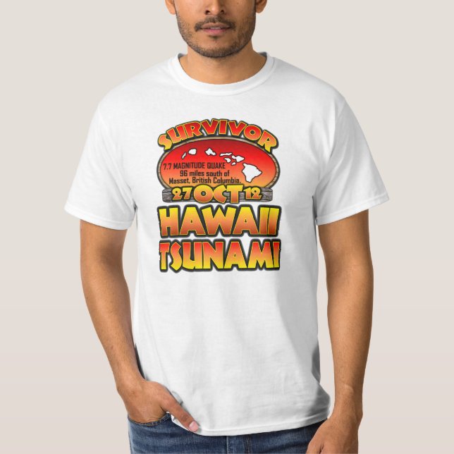 Jag överlevde den Hawaii tsunamien 27 Oktober 2012 T-shirt (Framsida)