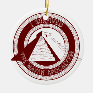 Jag överlevde den Mayan apokalypsprydnaden Julgransprydnad Keramik