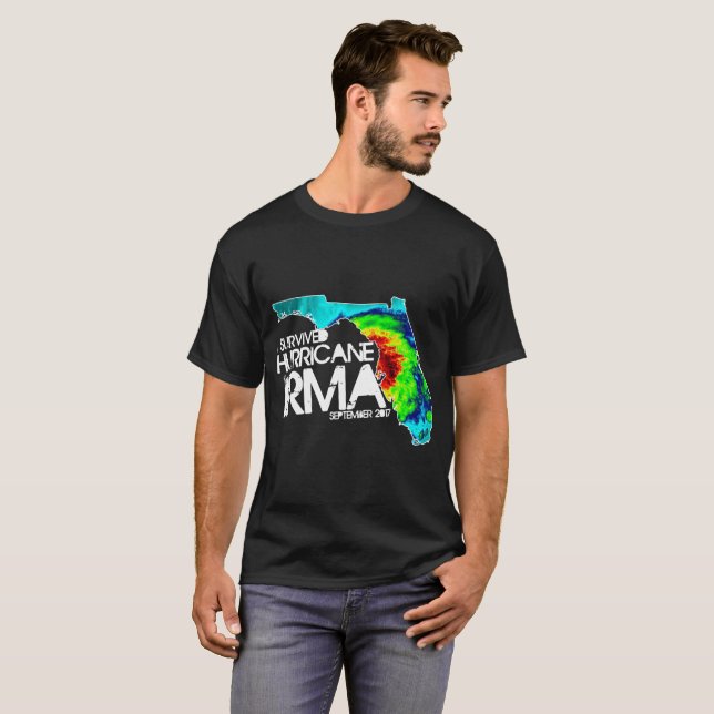 Jag överlevde den orkanIrma T-tröja Tee Shirt (Hel framsida)
