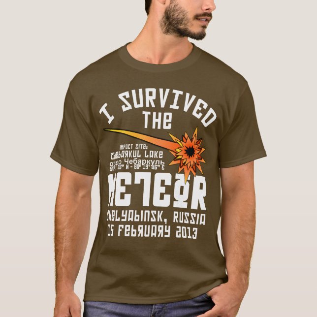 Jag överlevde den ryska meteoren t shirt (Framsida)