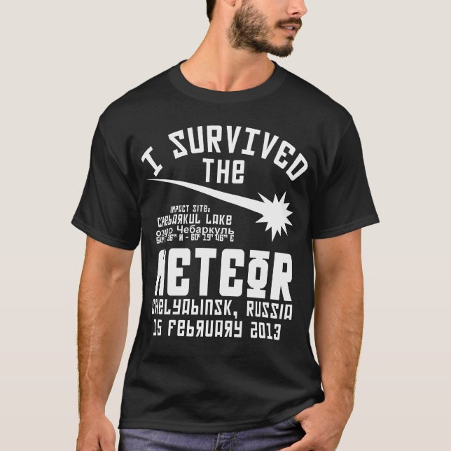 Jag överlevde den ryska meteoren tee shirt (Framsida)