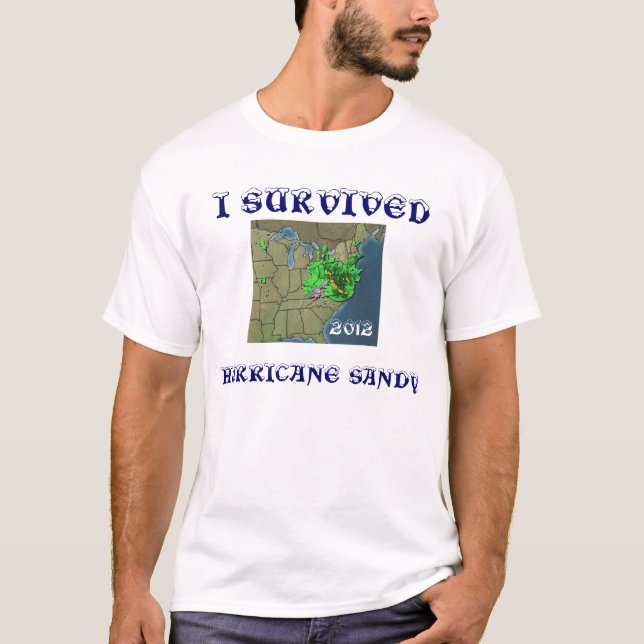JAG ÖVERLEVDE DEN SANDIGA ORKANEN T-SHIRT (Framsida)