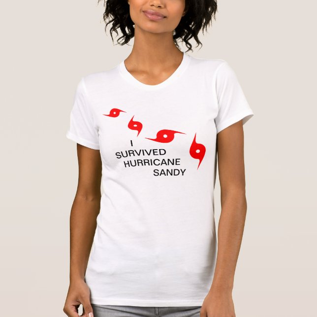 JAG ÖVERLEVDE DEN SANDIGA ORKANEN TEE SHIRT (Framsida)
