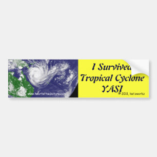 Jag överlevde den tropiska cyclonen YASI Bildekal