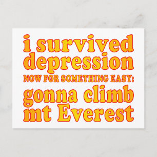 Jag Överlevde Depression - nu ska klättret Mt Ever Vykort