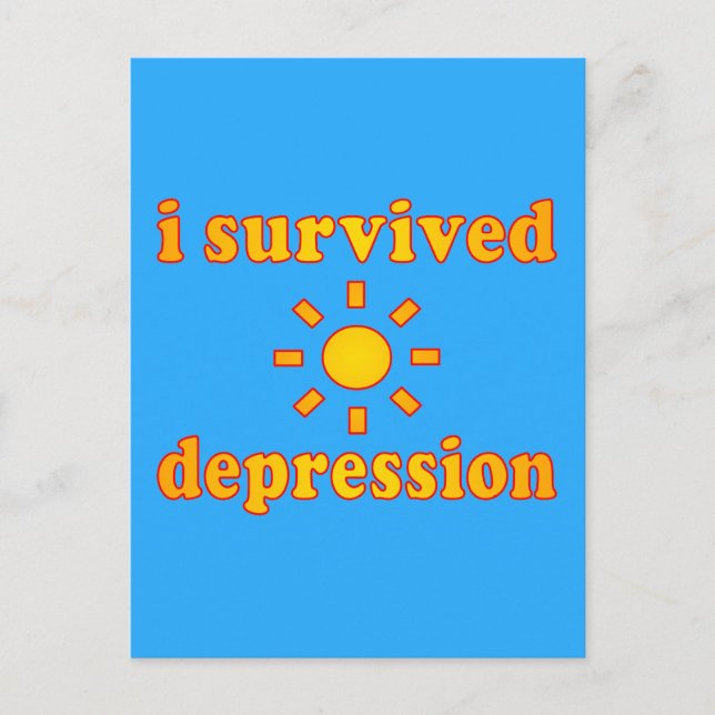 Jag Överlevde depression, psykisk ohälsa Vykort (Framsida)
