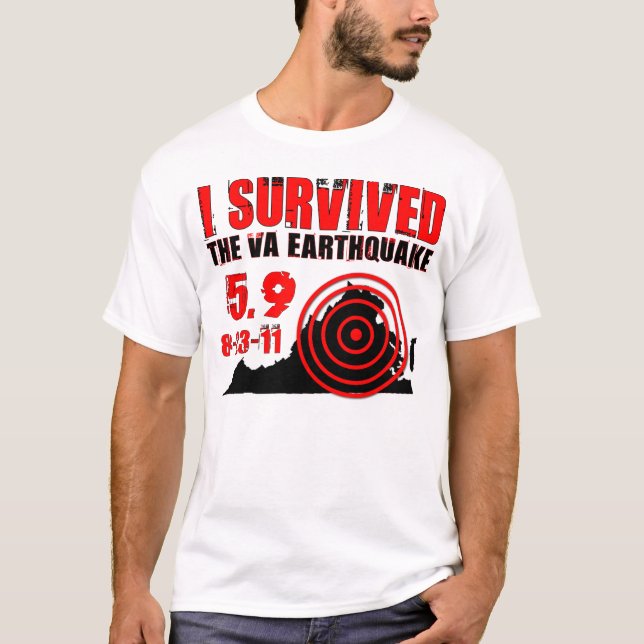 Jag överlevde det Virginia jordskalvet T Shirt (Framsida)