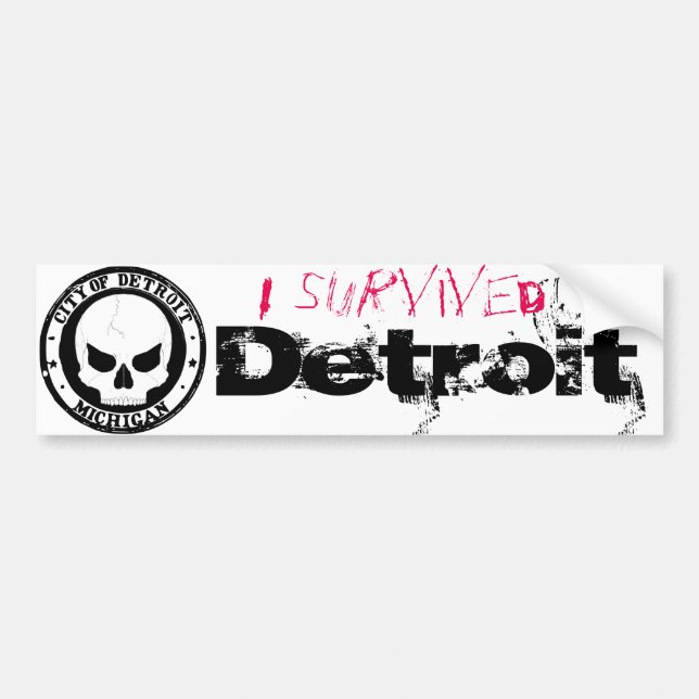 Jag överlevde Detroit Bildekal (Framsidan)