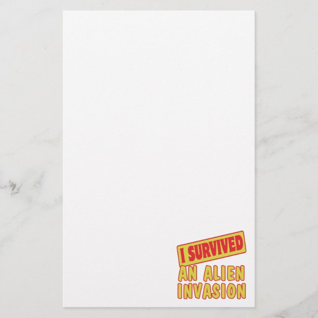 JAG ÖVERLEVDE EN ALIEN INVASION BREVPAPPER (Framsida)