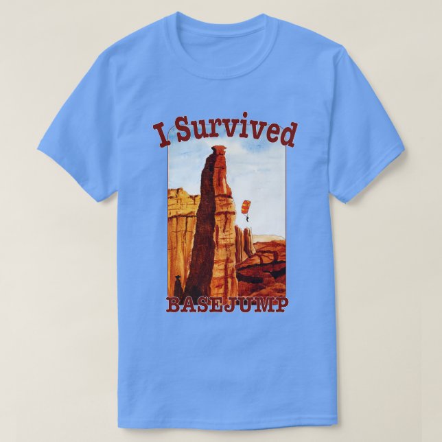 Jag Överlevde en basejump T Shirt (Design framsida)