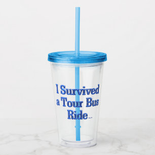 Jag Överlevde en blåa akryltumör i Tour Buss Ride Take Away Mugg