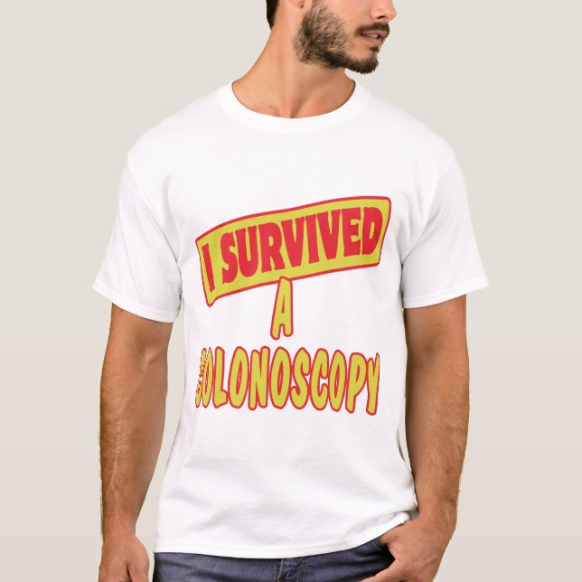 JAG ÖVERLEVDE EN KOLONOSCOPY T SHIRT (Framsida)