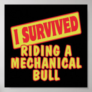 JAG ÖVERLEVDE EN MEKANISK BULL POSTER