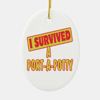 JAG ÖVERLEVDE EN PORTA-A-POTTY JULGRANSPRYDNAD KERAMIK