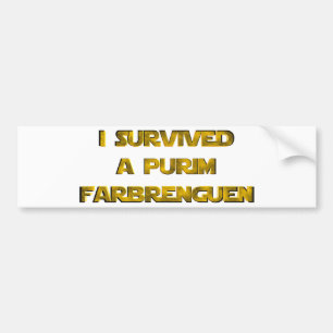 Jag överlevde en Purim Farbrenguen Bildekal