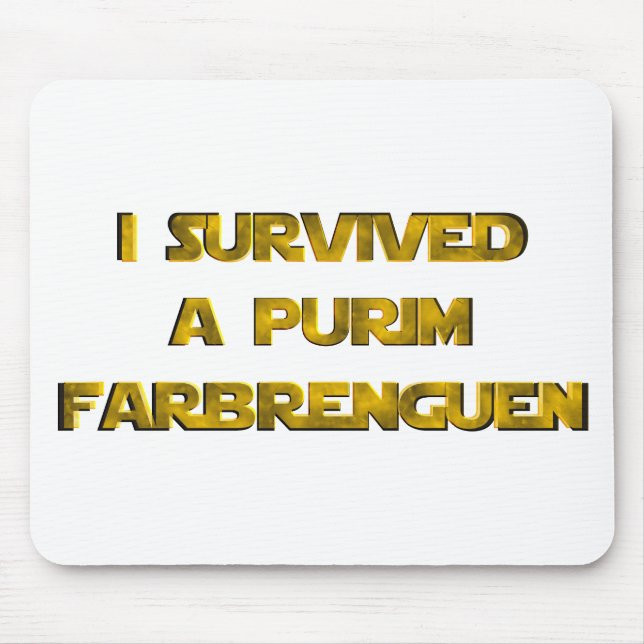 Jag överlevde en Purim Farbrenguen Musmatta (Framsidan)