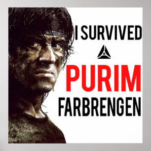 Jag överlevde en Purim FarbrSchengen Poster