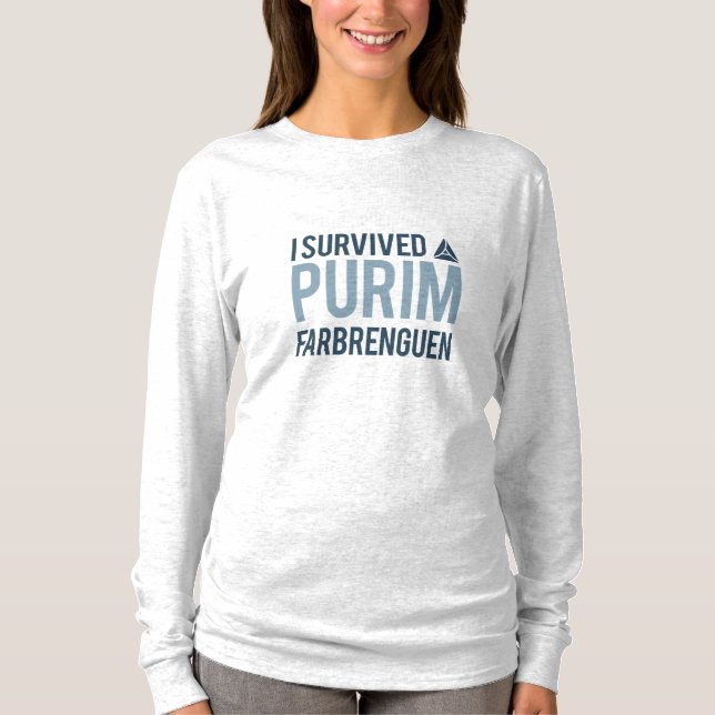 Jag överlevde en purimfarbrengen t-shirt (Framsida)