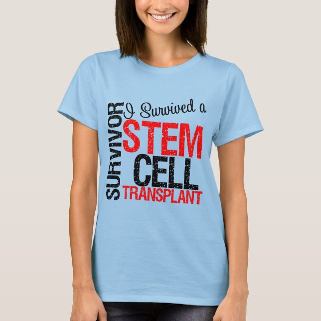 Jag Överlevde en stamcellstransplantation (röd) T-shirt (Framsida)