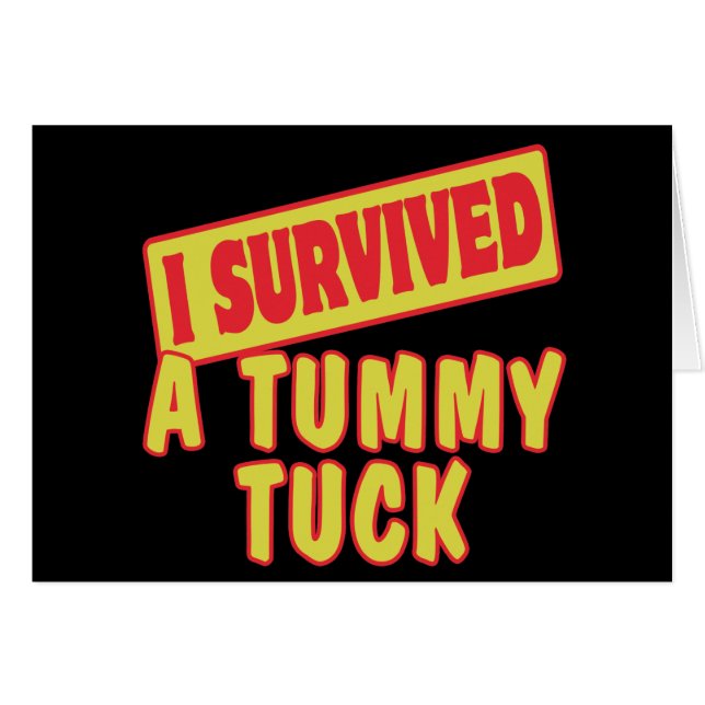 JAG ÖVERLEVDE EN TUMMY TUCK HÄLSNINGSKORT (Framsidan Horizontal)