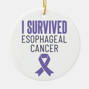 Jag Överlevde Esophageal Cancer Warrior Survivor Julgransprydnad Keramik
