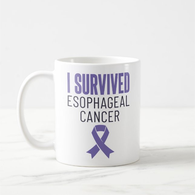 Jag Överlevde Esophageal Cancer Warrior Survivor Kaffemugg (Vänster)