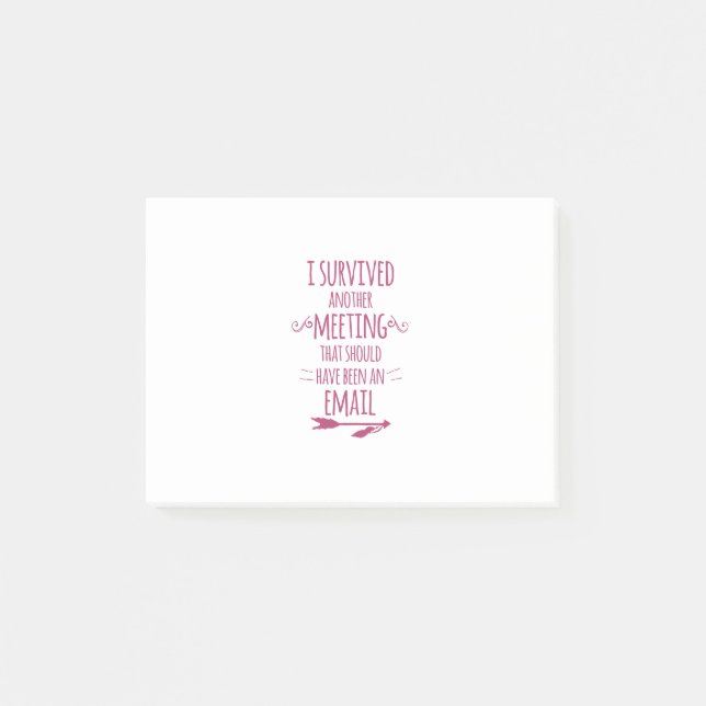 Jag överlevde ett annat möte post-it block (Framsida)