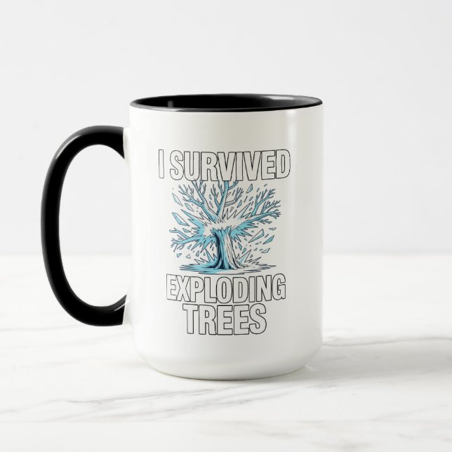 Jag överlevde Exploderande Träd Midwest Snöstorm R Mugg (Vänster)