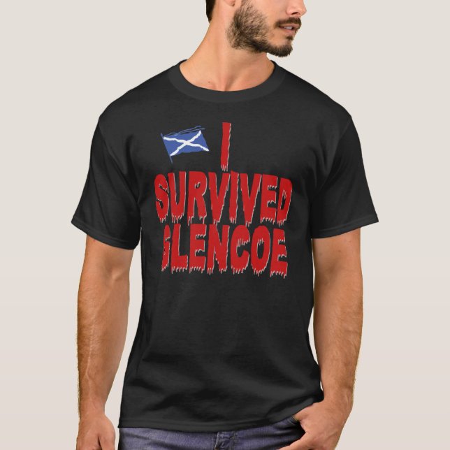 Jag överlevde Glencoe mörk T-shirt (Framsida)