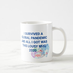 Jag överlevde global pandemi rolig covid 2020 kaffemugg
