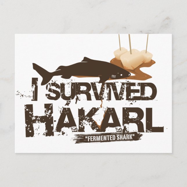 Jag överlevde Hákarl-vykort Vykort (Framsida)