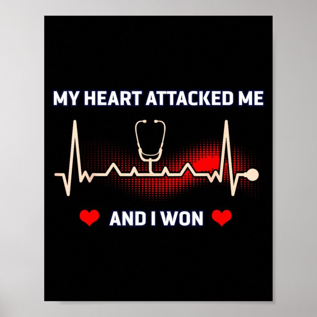 Jag överlevde hjärtattack hjärtattack poster (Framsidan)