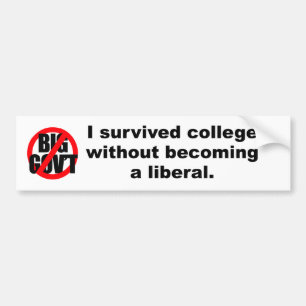 Jag överlevde högskolan utan passande en liberal bildekal