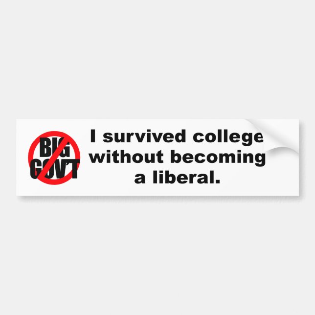 Jag överlevde högskolan utan passande en liberal bildekal (Framsidan)