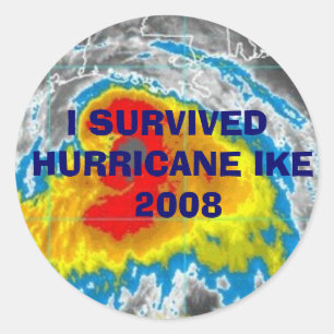 JAG ÖVERLEVDE HURRICANE IKE 2008 STICKERS RUNT KLISTERMÄRKE