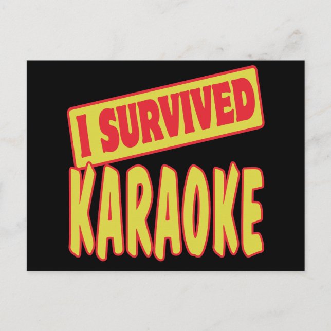 JAG ÖVERLEVDE KARAOKE VYKORT (Framsida)