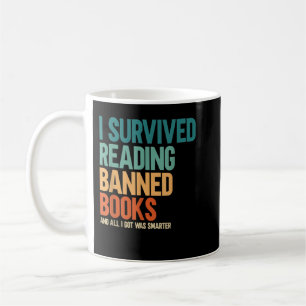 Jag Överlevde läsning av Bannad Bokar Bok Älskare Kaffemugg