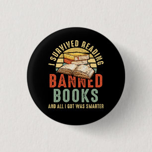 Jag Överlevde läsning av Bannad Bokar Bok Älskare Knapp