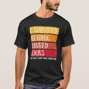 Jag Överlevde läsning av Bannad Bokar Retro Banned T Shirt