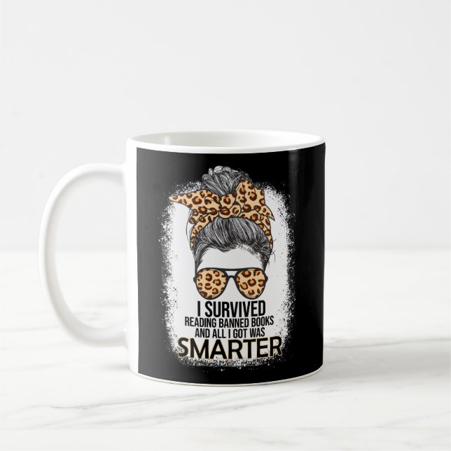 Jag Överlevde läsning Bannad Bokar Bok Bookahok Kaffemugg (Vänster)