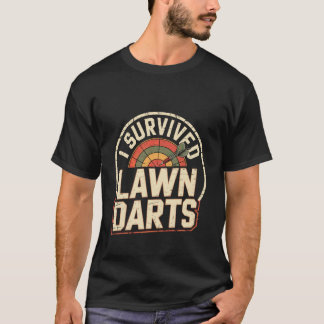 Jag överlevde Lawn Darts Classic Yard Nostalgilek  T Shirt