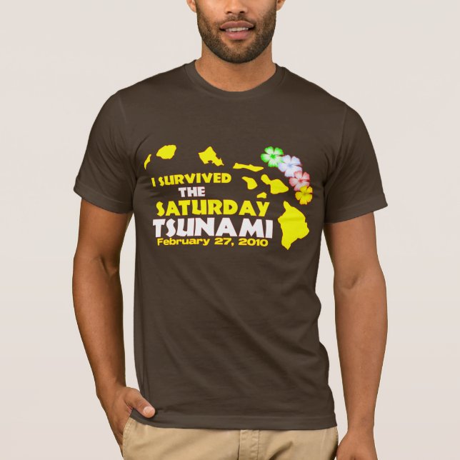 Jag överlevde lördagtsunamien t-shirt (Framsida)